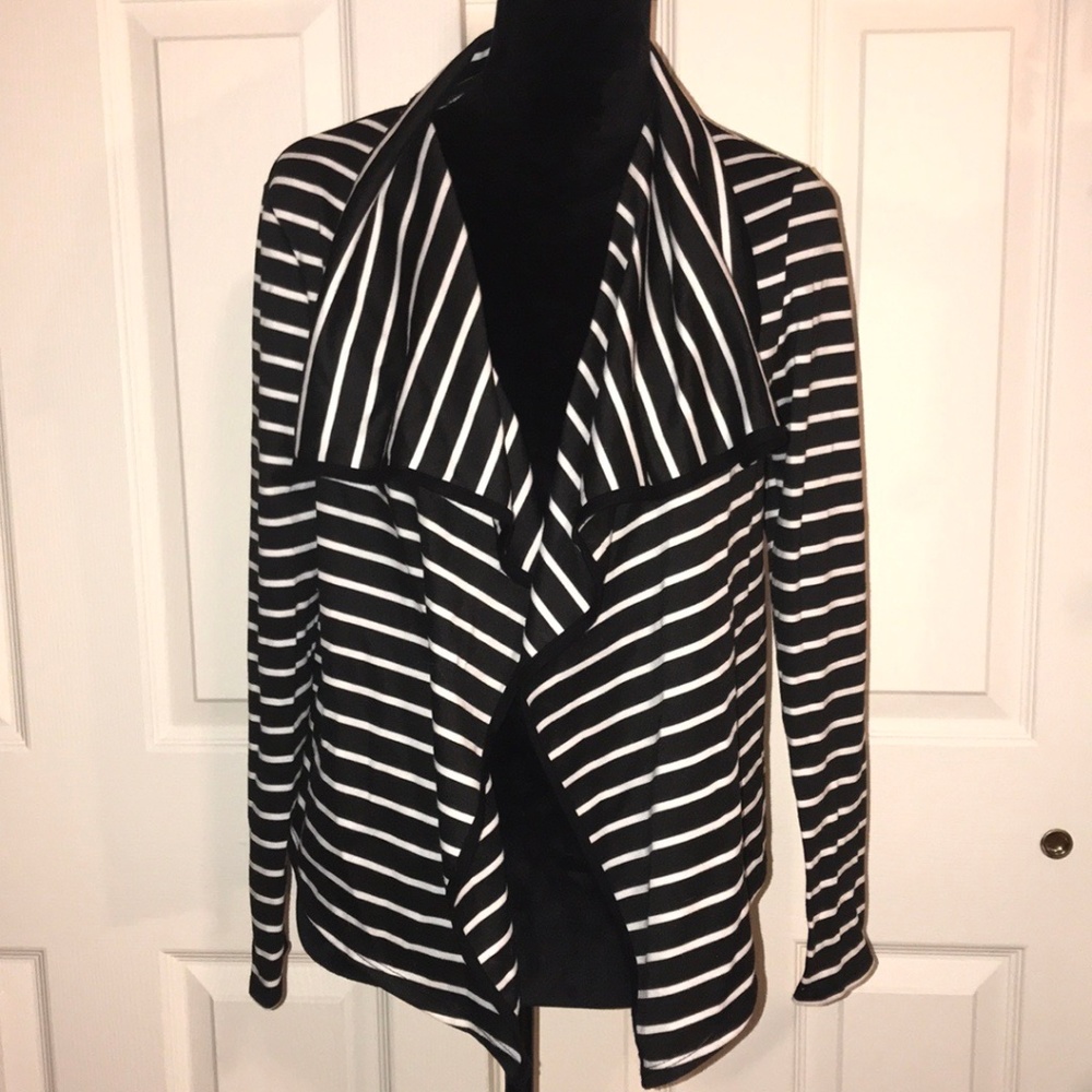 Sunny Leigh Black and White striped cardigan